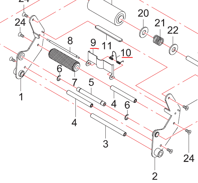 Tape erect plate spring location